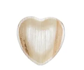 Eco Areca Leaf Heart Shaped Bowl - Romantic heart-shaped bowl for special occasions and desserts.