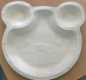 Eco Areca Leaf Kid Teddy Bear Plate - Smaller teddy bear plate designed specifically for children.